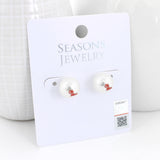 Mississippi Logo Pearl Stud Earrings