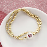 Mississippi State Gold & Pearl Logo Stretch Bracelet Set