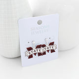 Mississippi State Crystal Logo Earrings