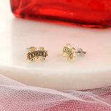 Mississippi State Shiny Gold Logo Stud Earrings