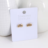 Mississippi State Shiny Gold Logo Stud Earrings