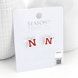 Nebraska Enamel Logo Stud Earrings