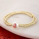 Ohio State Gold & Pearl Logo Stretch Bracelet Set