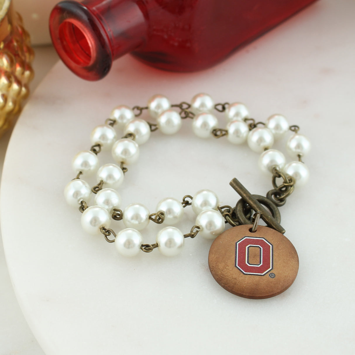 Ohio State Pearl & Wood Jewelry Gift Set