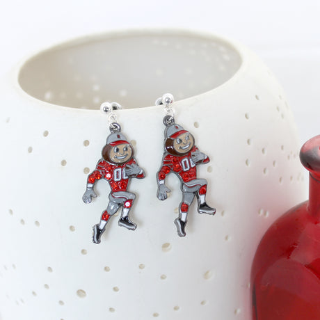 Ohio State “Brutus” Crystal Logo Earrings