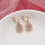 Ohio State Huggie Hoop Earrings w/ Enamel Logo