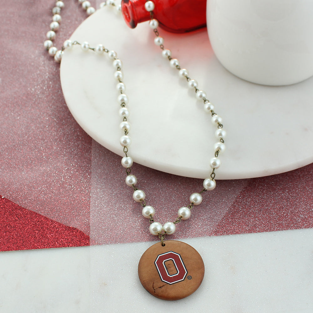 Ohio State Pearl & Wood Jewelry Gift Set