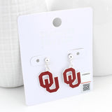 Oklahoma Enamel Logo Earrings