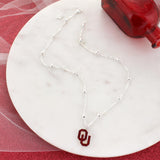 Oklahoma Glitter Enamel Logo Necklace
