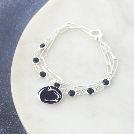 Penn State Paperclip Chain & Enamel Logo Bracelet