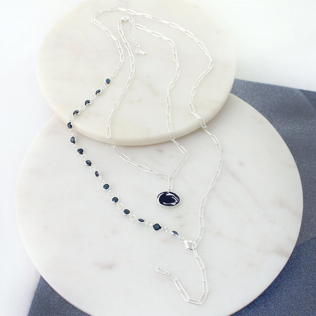 Penn State 18 - 32" Paperclip Chain & Enamel Logo Necklace