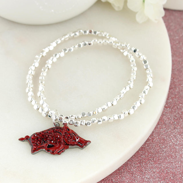 Arkansas Crystal Logo Stretch Bracelet