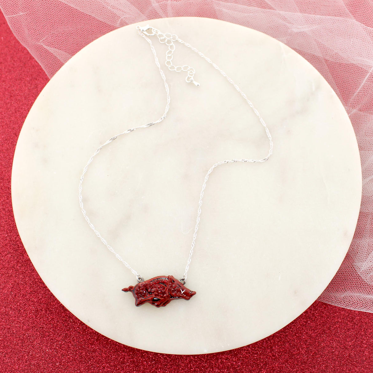Arkansas Crystal Logo Necklace