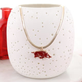 Arkansas Gold & Enamel Logo Necklace