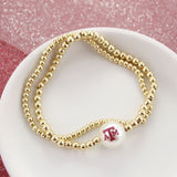 Texas A&M Gold & Pearl Logo Stretch Bracelet Set