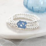 North Carolina Glitter Enamel Logo Stretch Bracelet Set