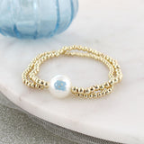 North Carolina Gold & Pearl Logo Stretch Bracelet Set