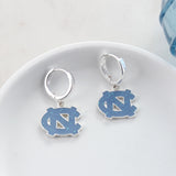 North Carolina Glitter Enamel Logo Huggie Hoop Earrings