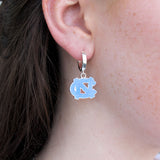 North Carolina Glitter Enamel Logo Huggie Hoop Earrings