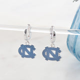 North Carolina Glitter Enamel Logo Huggie Hoop Earrings