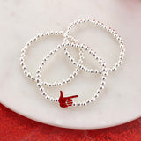 Texas Tech Glitter Enamel Logo Stretch Bracelet Set
