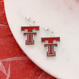 Texas Tech Crystal Logo Earrings