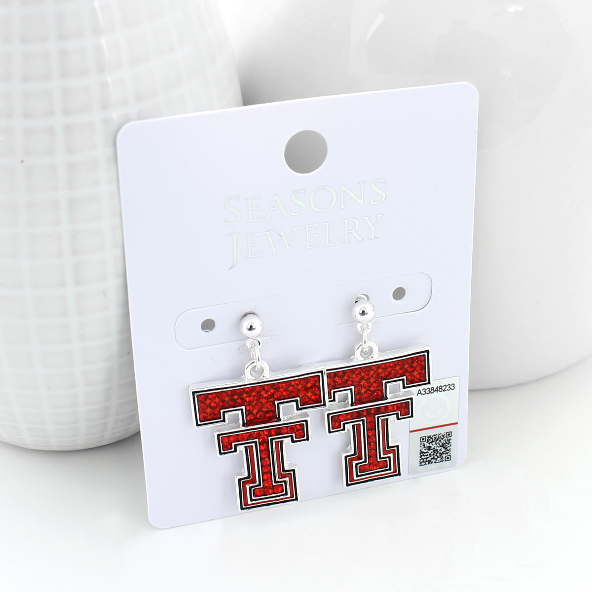 Texas Tech Crystal Logo Earrings