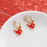 Texas Tech Huggie Hoop Earrings w/ Enamel Logo