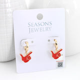 Texas Tech Huggie Hoop Earrings w/ Enamel Logo