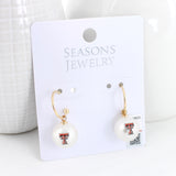 Texas Tech Pearl Logo Hoop Earrings