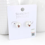 Texas Tech Logo Pearl Stud Earrings