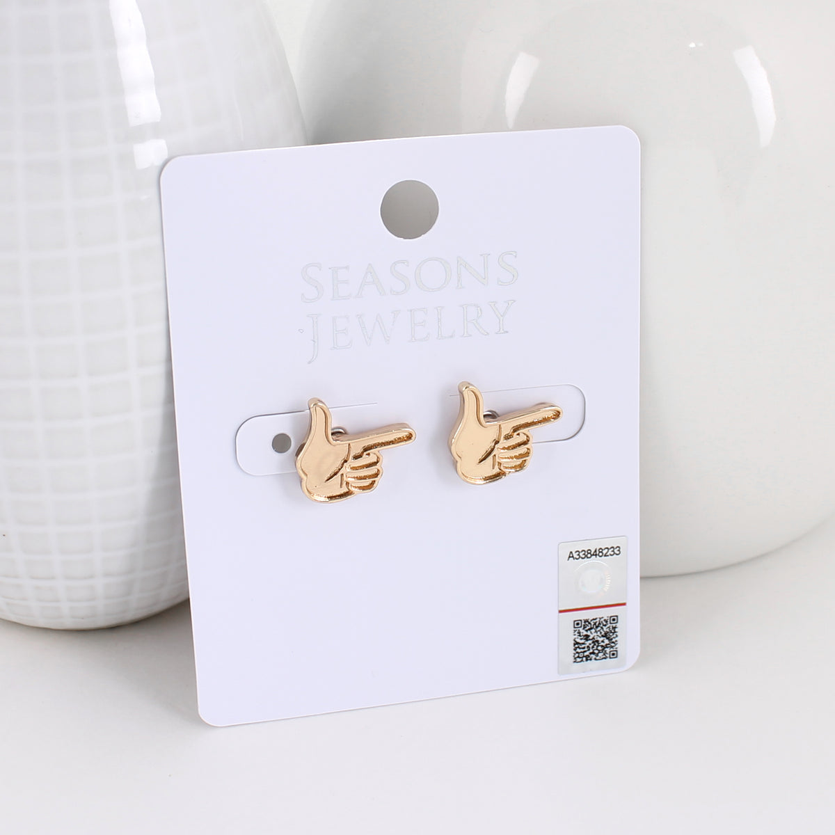 Texas Tech Shiny Gold Logo Stud Earrings