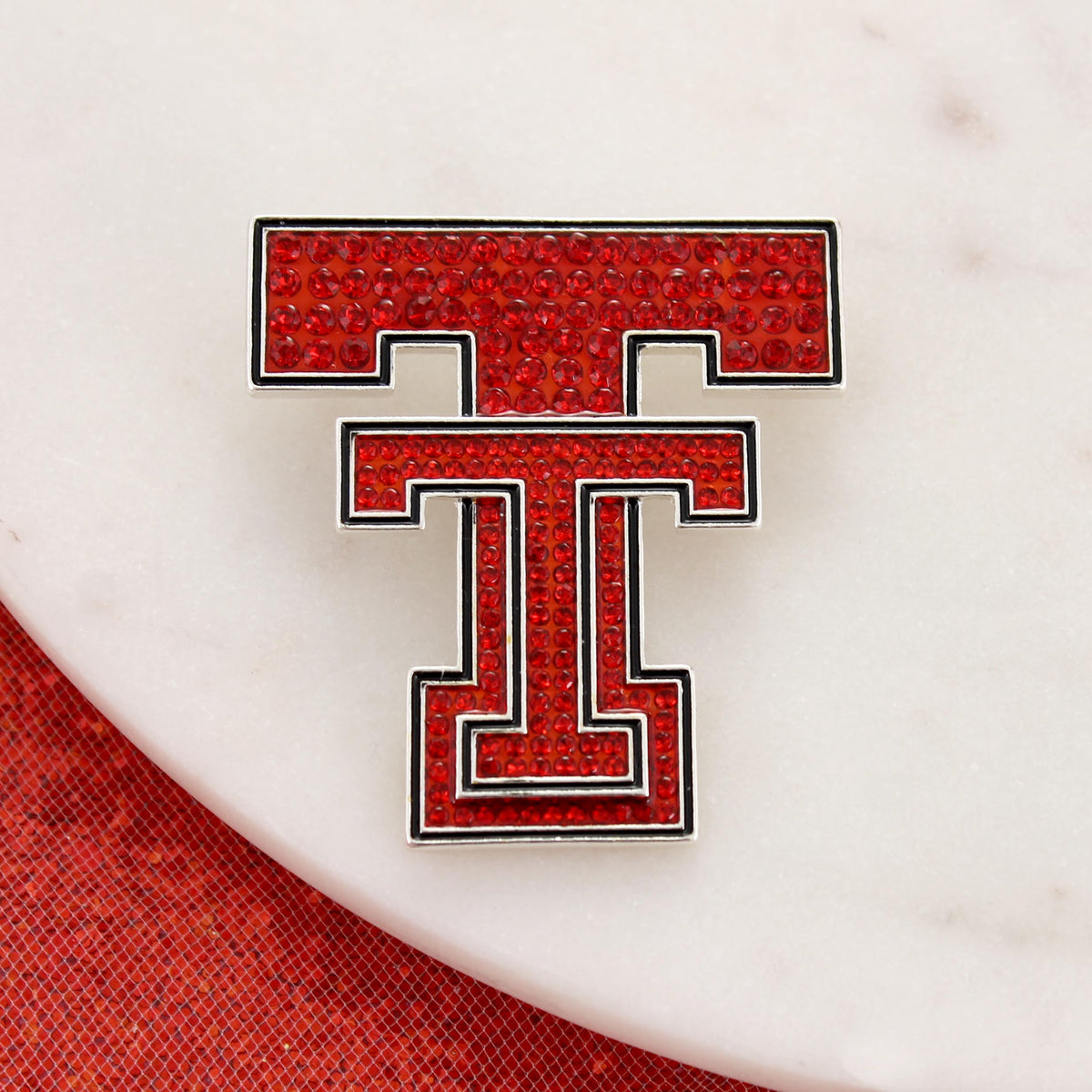 Texas Tech Crystal Logo Pin