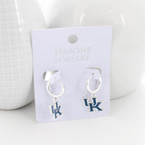 Kentucky Glitter Enamel Logo Huggie Hoop Earrings
