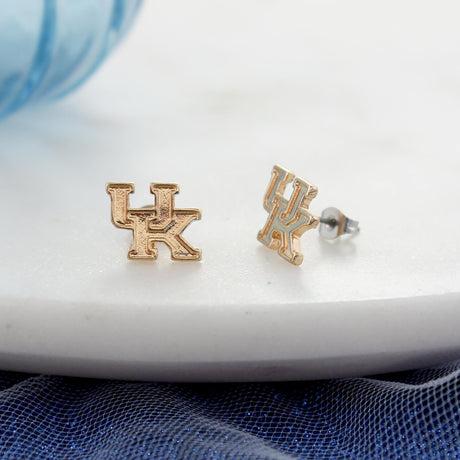 Kentucky Shiny Gold Logo Stud Earrings