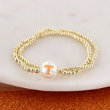 Tennessee Gold & Pearl Logo Stretch Bracelet Set