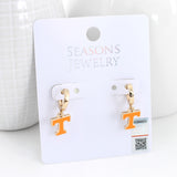 Tennessee Huggie Hoop Earrings w/ Enamel Logo