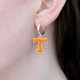 Tennessee Glitter Enamel Logo Huggie Hoop Earrings