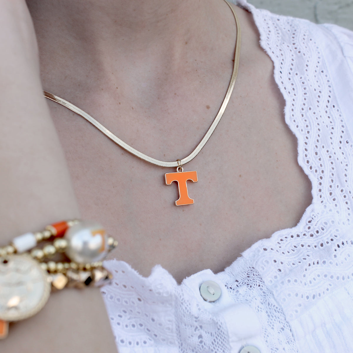 18” Tennessee Gold & Enamel Logo Necklace