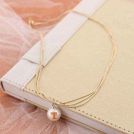 18” Tennessee Gold & Pearl Logo 3-Strand Necklace