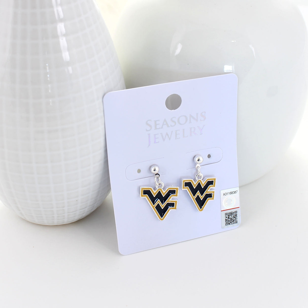 West Virginia Enamel Logo Earrings
