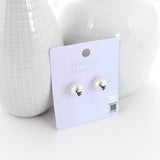 West Virginia Logo Pearl Stud Earrings