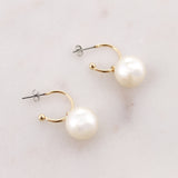 Tennessee Logo Pearl Hoop Earrings