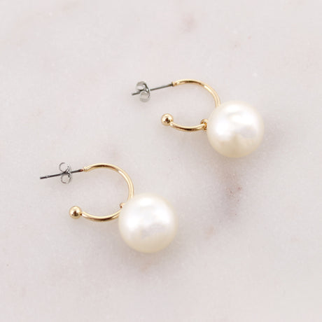 Texas Tech Pearl Logo Hoop Earrings