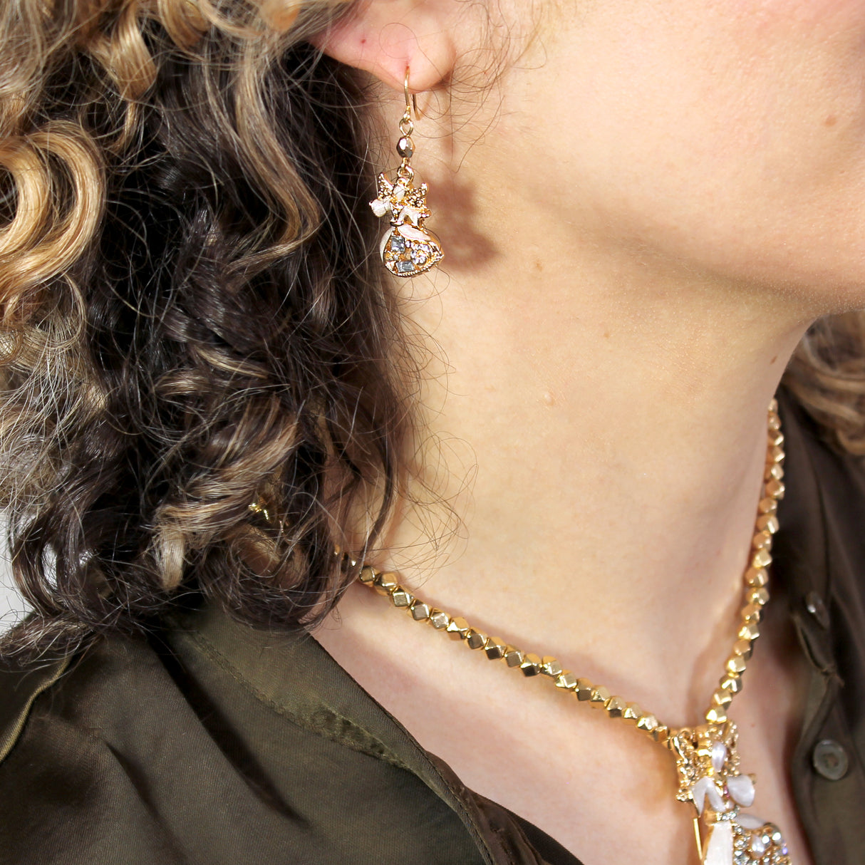 Crystal Angel Earrings