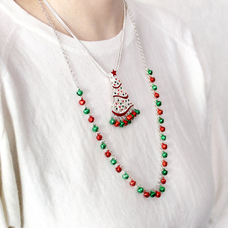 Jingle Bell Crystal Tree Convertible Pin/Pendant