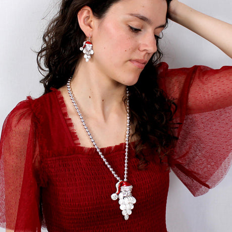 Dangle Beard Santa Christmas Earrings