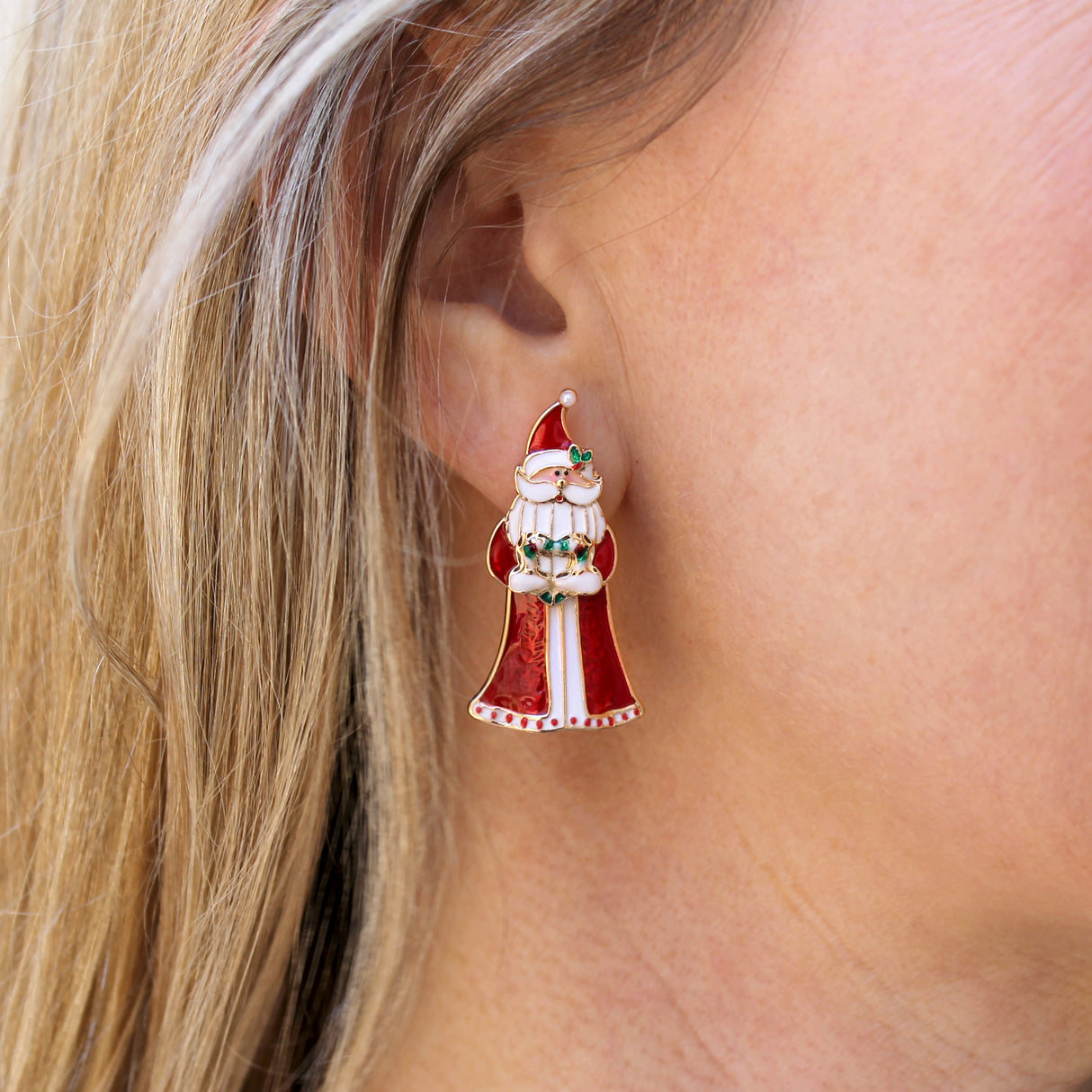 Saint Nick Dangle Post Earrings
