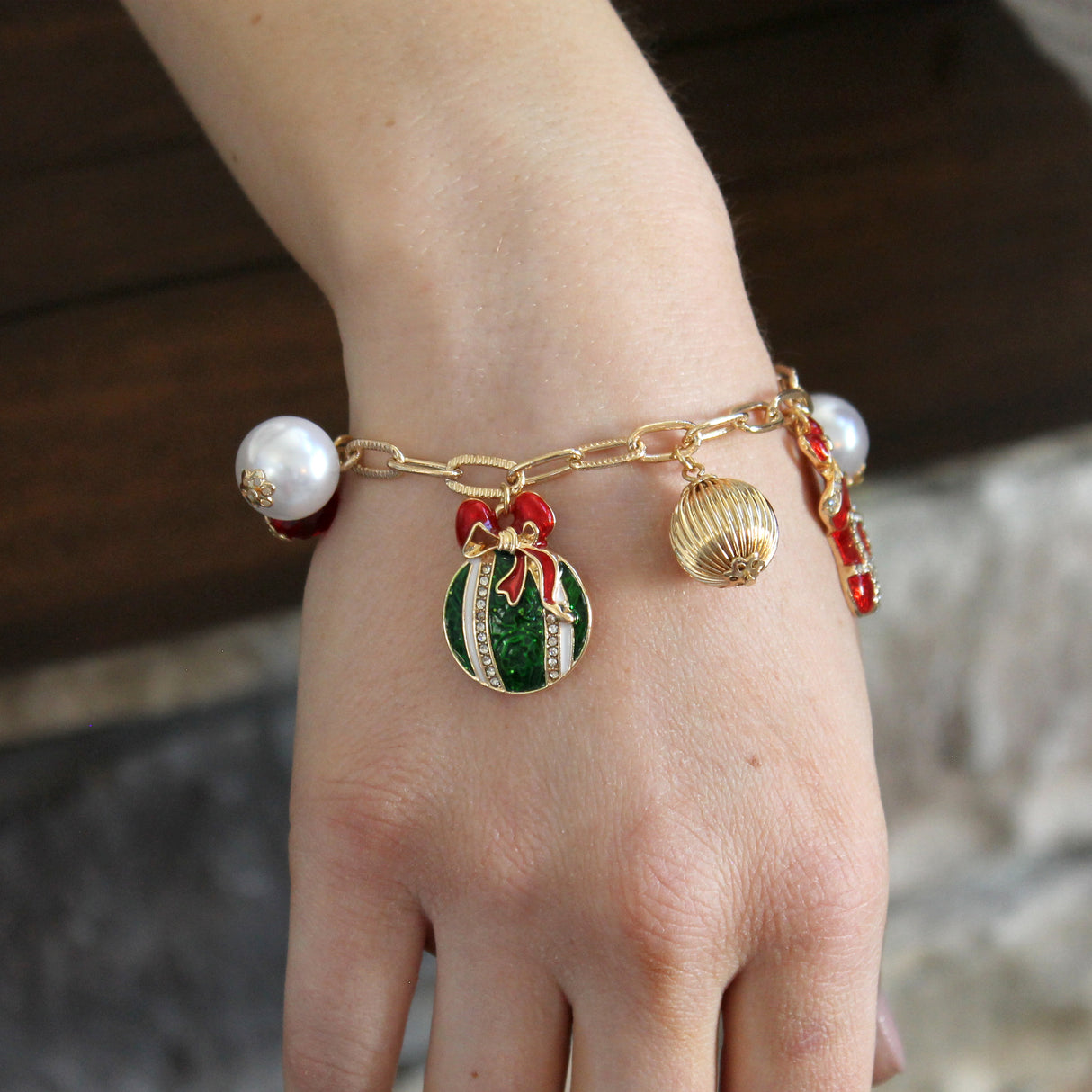 Vintage Christmas Charm Bracelet