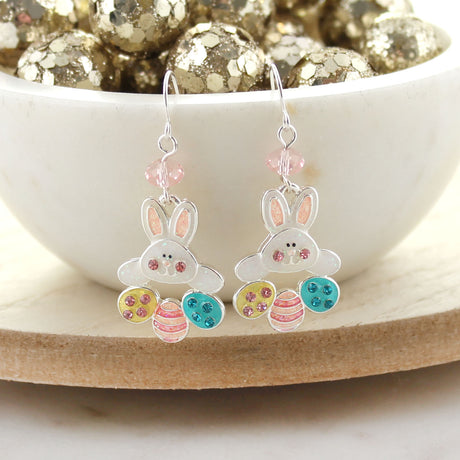 Enamel Easter Bunny & Dangle Egg Gift Set